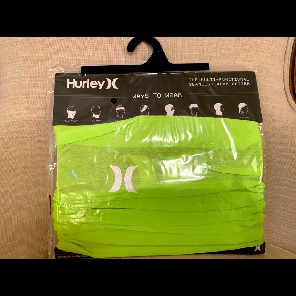 Hurley Face Gaiter Neon Green NWT